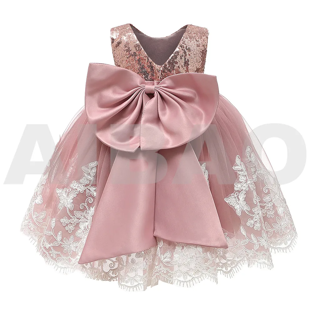 

New Fashion Sequin Flower Girl Dress Party Birthday wedding princess Toddler baby Girls Clothes Children Kids Girl Dresses, White and ivory,pink