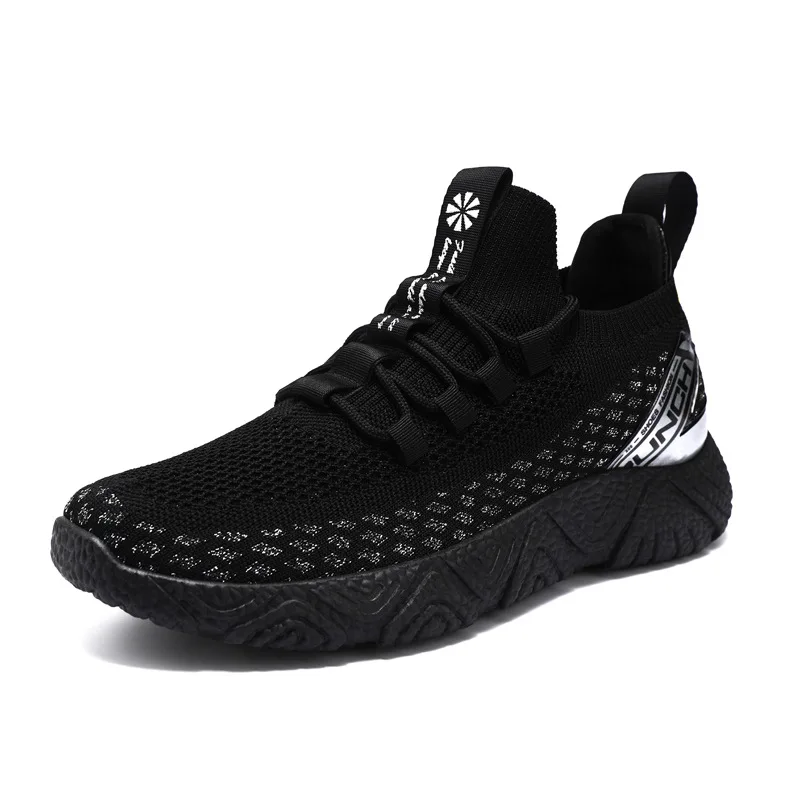 

New trend Fashion Comfortable Footwear Breathable Knit Men Running Shoes, 3 colors