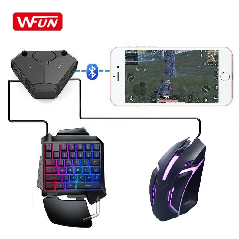 

Gaming Mouse And Keyboard Convertor For PUBG Mobile Games Mobile Mouse And Keyboard Converter, Black