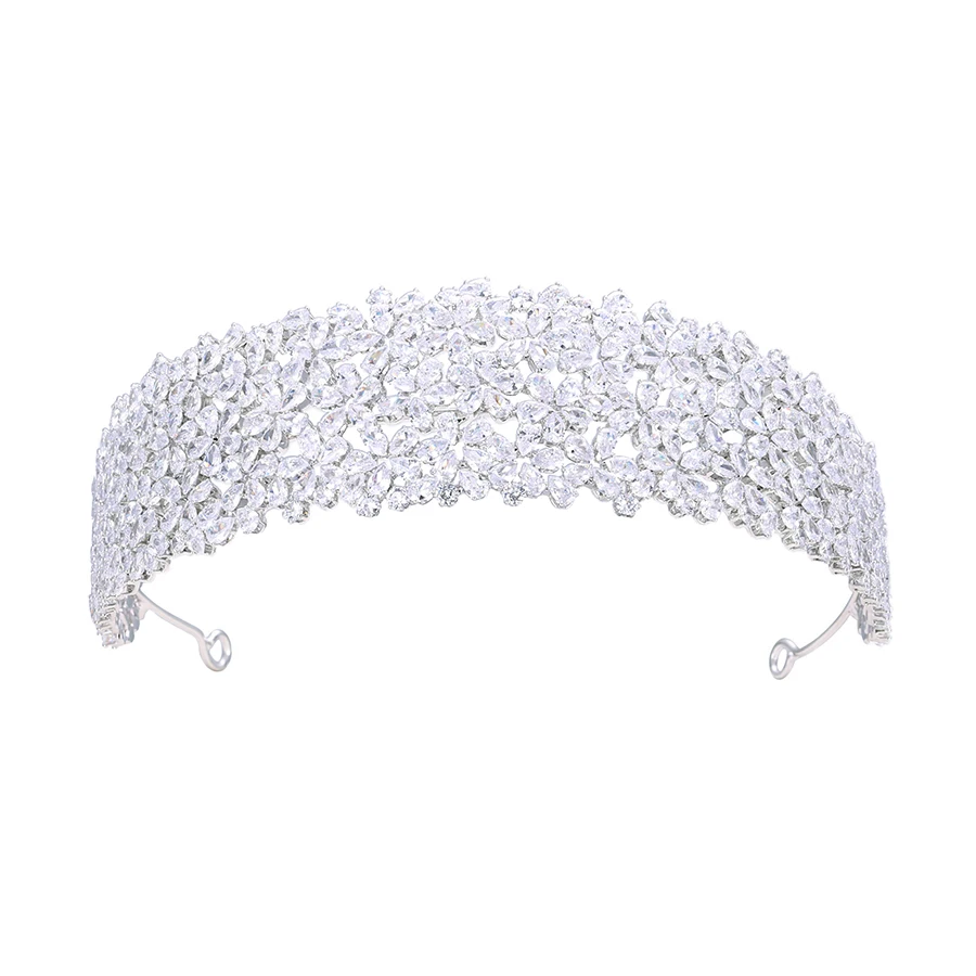 00495 xuping new arrival to luxury white gold crown hot selling fashion wedding crown tiara hair accessories
