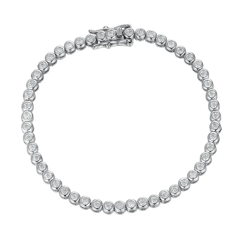 Factory Wholesale D Color VVS1 GRA Certificate 2mm Moissanite Tennis Bracelet for Women Fashionable Party Gift Idea