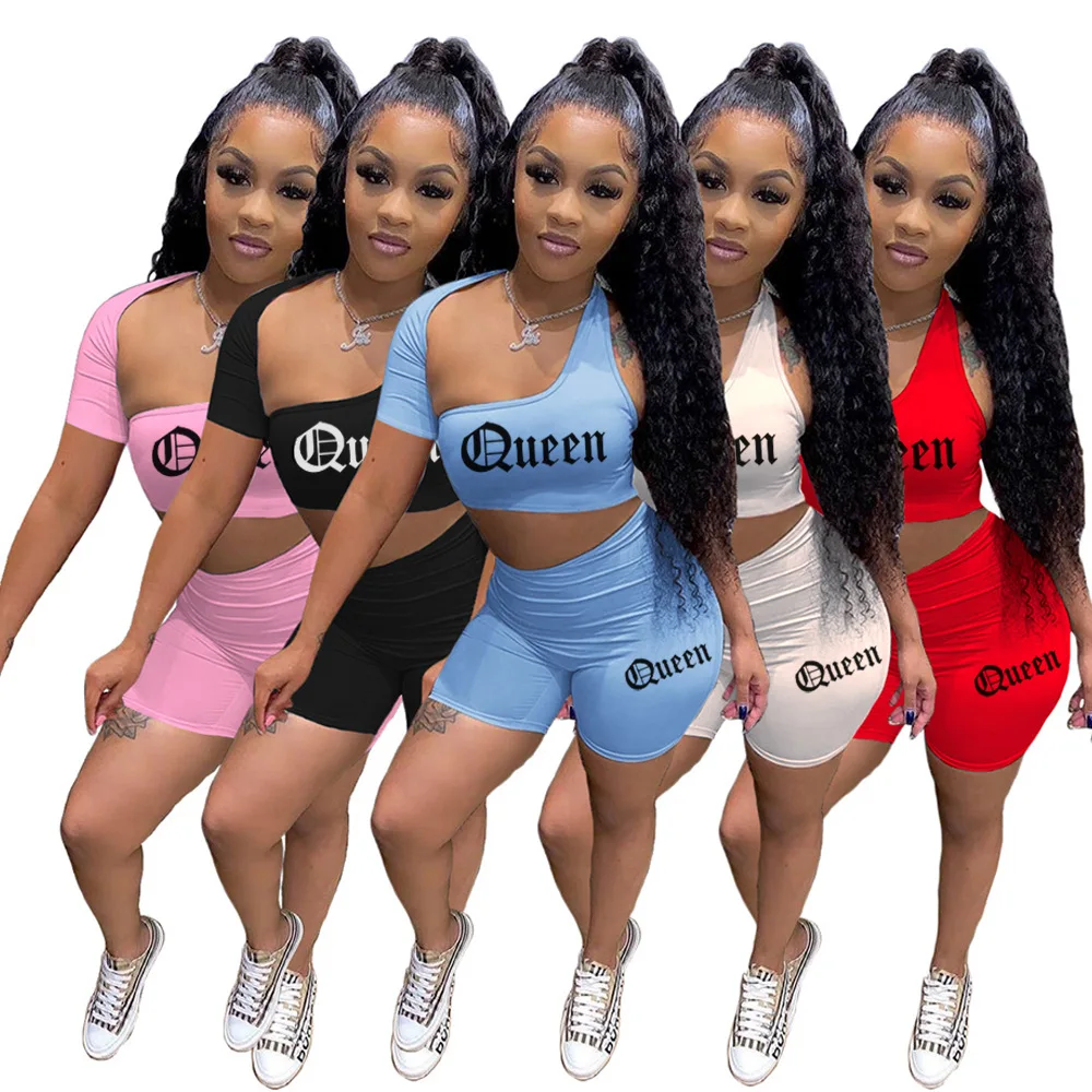

Custom Logo Sexy crop tops two piece pant set women outfit casual jogger tracksuit summer 2 pcs Short hollow out Set