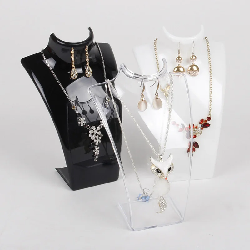 

Good Quality Three Colors Mannequin Necklace Jewelry Pendant Display Stand Holder Show Decorate Jewelry Display Shelf, As the picture shown