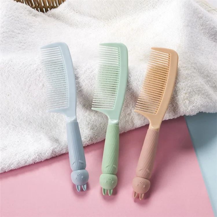 

Own Label Logo Customized Anti-static Cute Rabbit Mouse Hard Girl Hair Brush Animal Cartoon Plastic Comb, Pink,blue,green,etc.