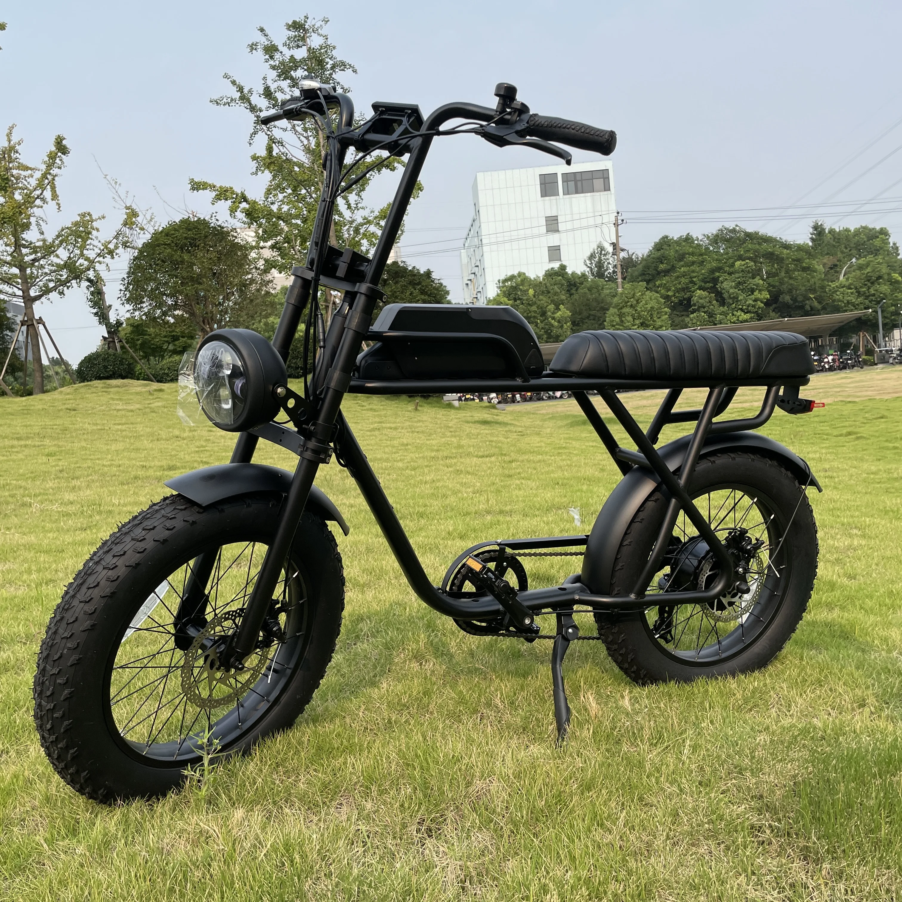 

16Ah Lithium Battery Super Powered 48v 500w 73 Two Seat Ebike Fat Tire 2 Seater Electric Bike Fat Bicycle, Black color