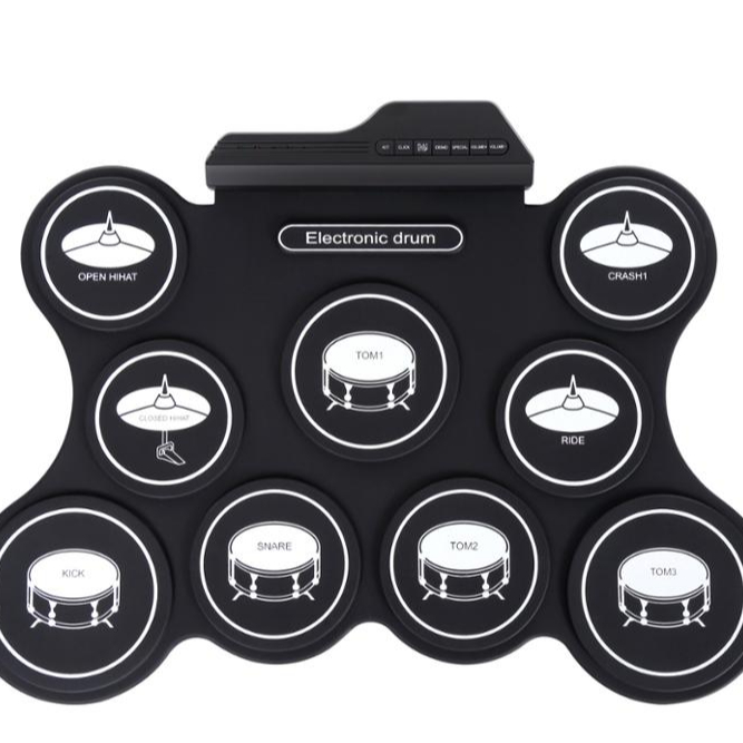 

9 Keys Foldable Roll Up Portable Practice Electric Drums Pads