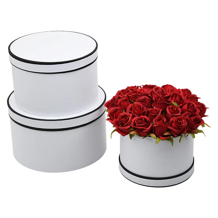

Round Cylindrical Packaging Flowers Paper Gift Box Holding Bucket