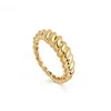 925 silver 18K plating stackable twist rope band rings jewelry women