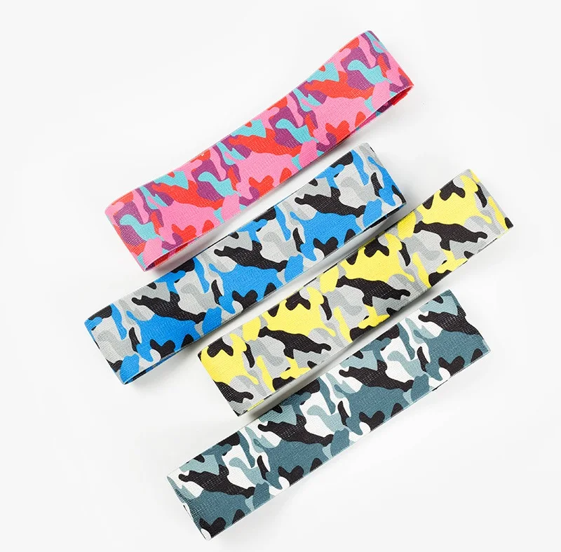 

Camouflage exercise elastic fabric resistance bands Yoga band, Blue, green, purple, black, gray, can be customized