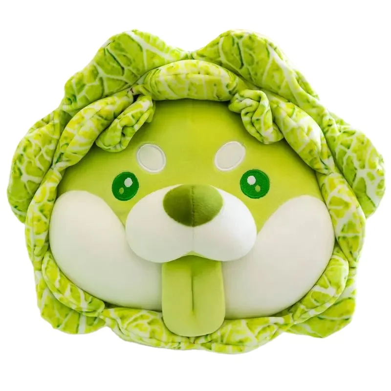 

Wholesale vegetable cabbage dog plush doll ugly cute doll festival doll dog pillow filled Stuffed toy customized