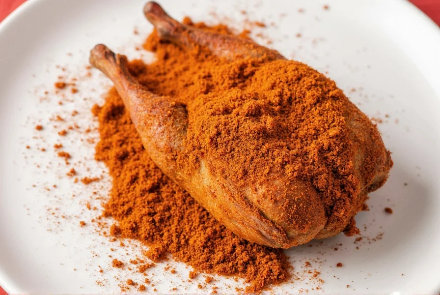 Hand rubbing spices into chicken