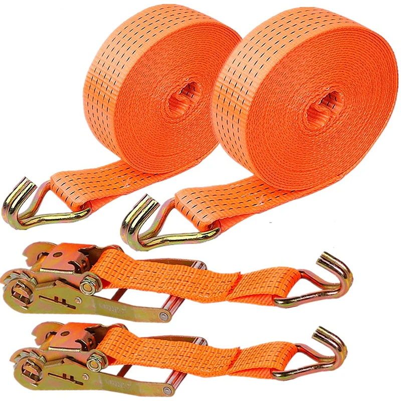 

FORCENTRA Adjustable Cargo Strap High Strength Double J Belt 2 Inch Rachet Tie Down Strap