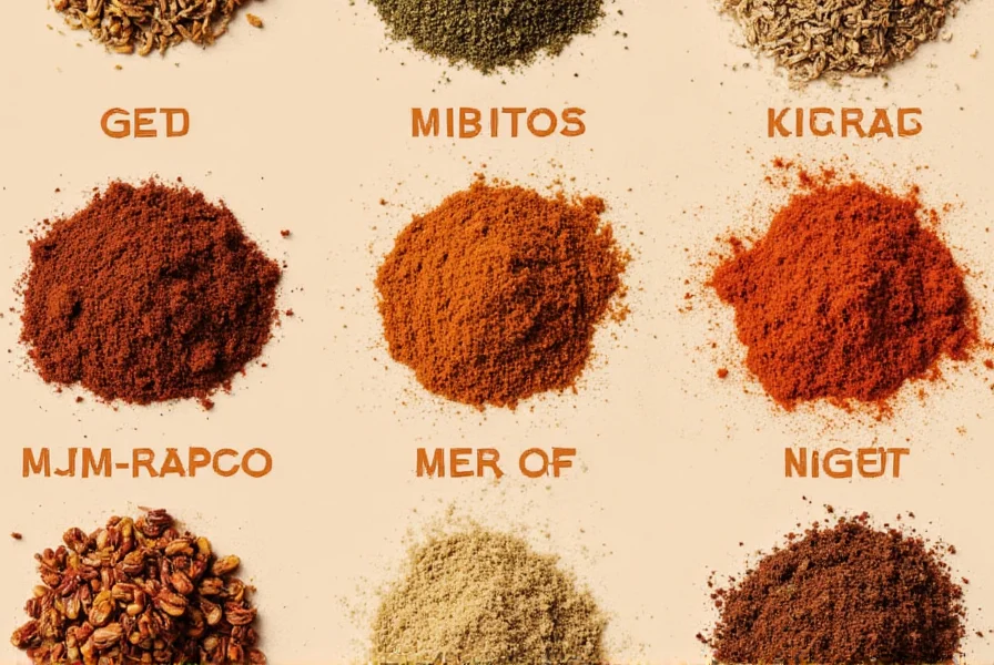 DIY spice mixture in a mortar and pestle