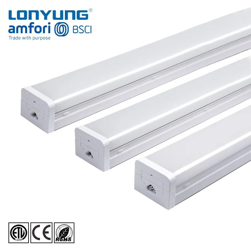 DLC Certified Indoor 4 Foot batten LED Wrokshop Surface Mounted Ceiling Lights Fixture With Cover and Change color button