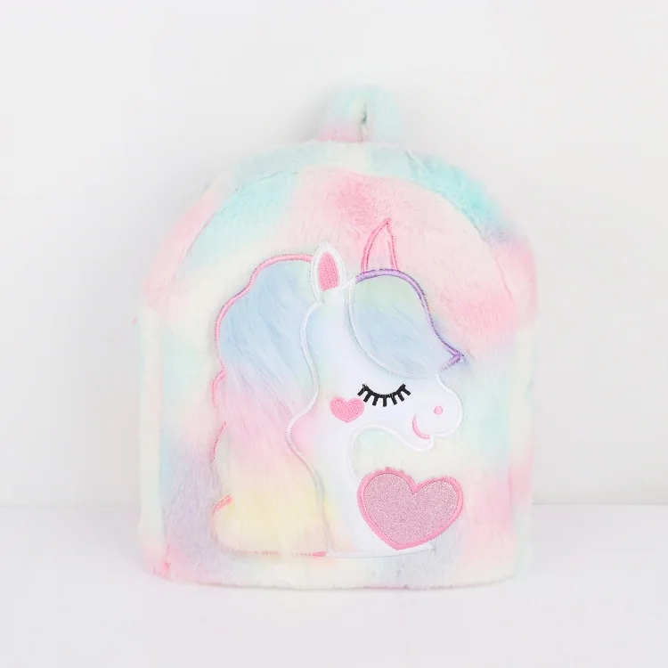 

Wholesale cheap cute cartoon unicorn big capacity colourful children girls boy school bags kids Plush backpacks, Purple,pink,blue,colourful