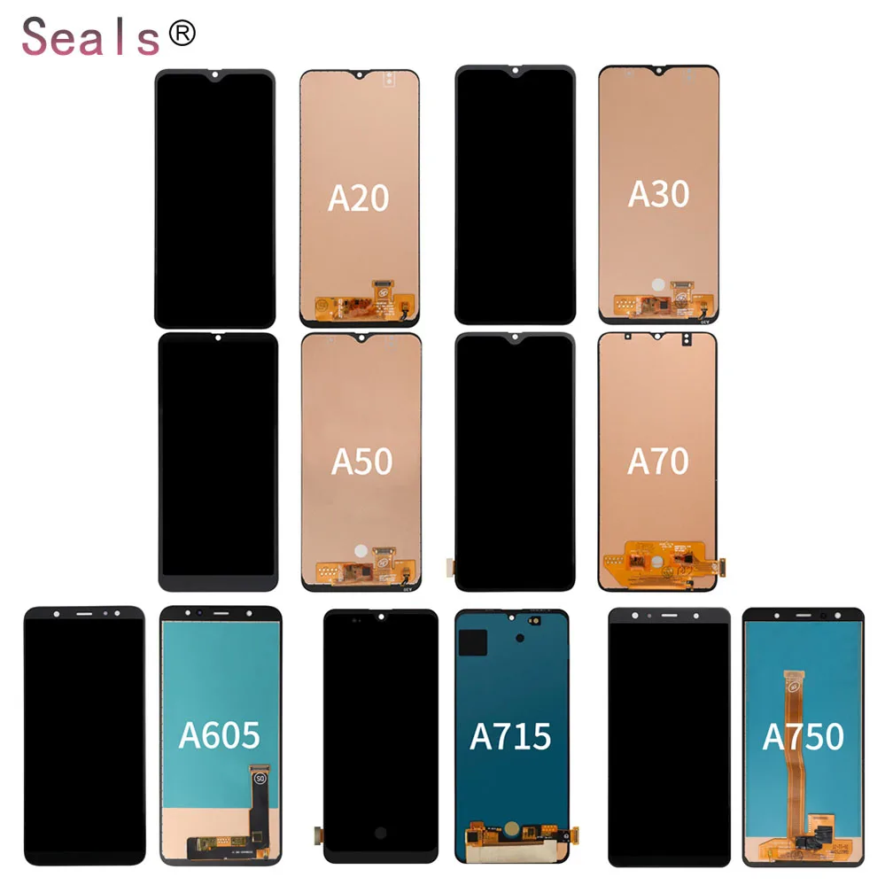 

hot sale screen display touch lcd for samsung galaxy a10 20 30 50 70 605 715 750, Black