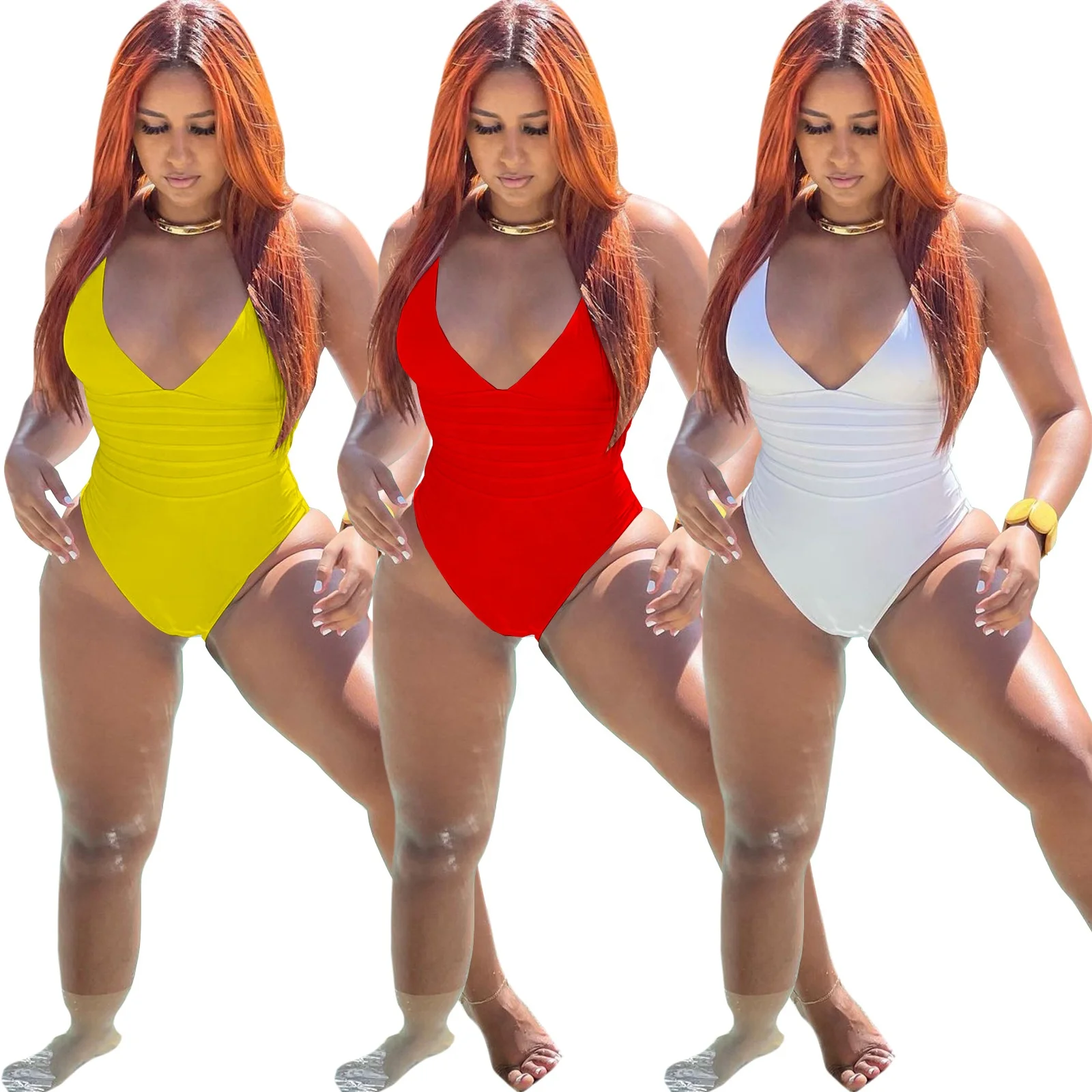 

new design plus size one piece swimsuit bathing suits for women, Shown