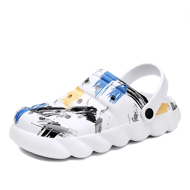 

Wholesale Factory Hole Sandals Men Summer Beach Hollow Breathable Flats Sandals Slippers, Black,white,grey