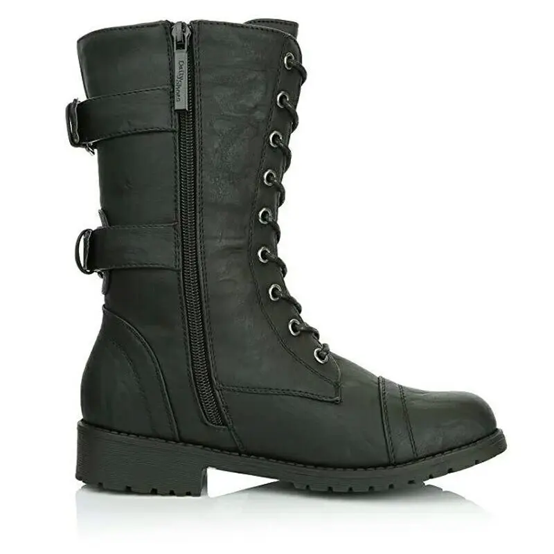 

Womens Combat Military Boots Lace Up Fashion Boot Shoes