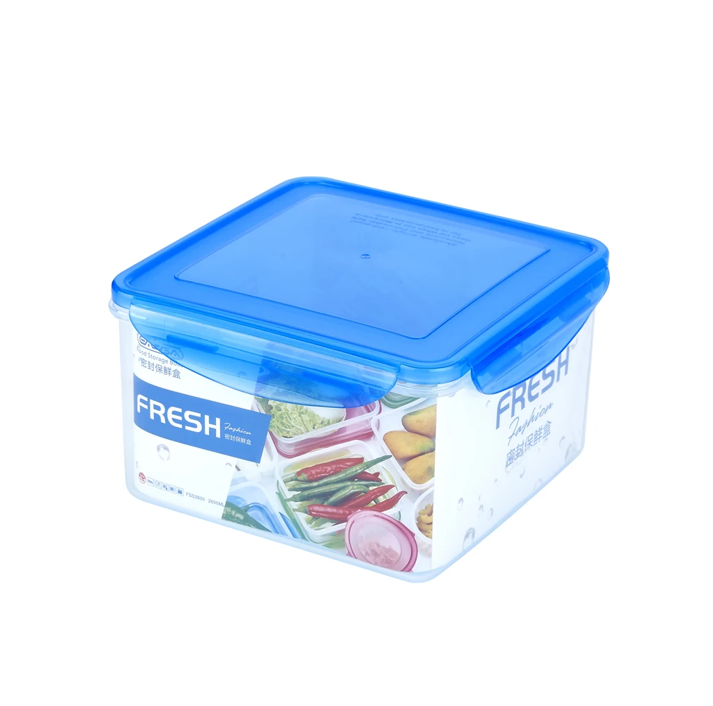 2600ml Square Plastic Food Storage Container Bpa Free Airtight Food