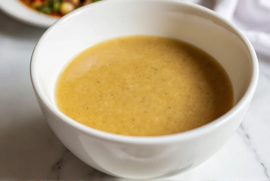 Step-by-step preparation of sesame ginger dressing showing fresh ingredients in glass bowls with measuring spoons