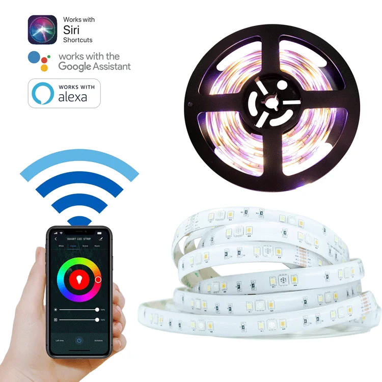 CE Rohs Tuya RGB Cct Strip Light smart wifi Voice rgb rgbw rgbcw xiaomi yeelight smart led light strip