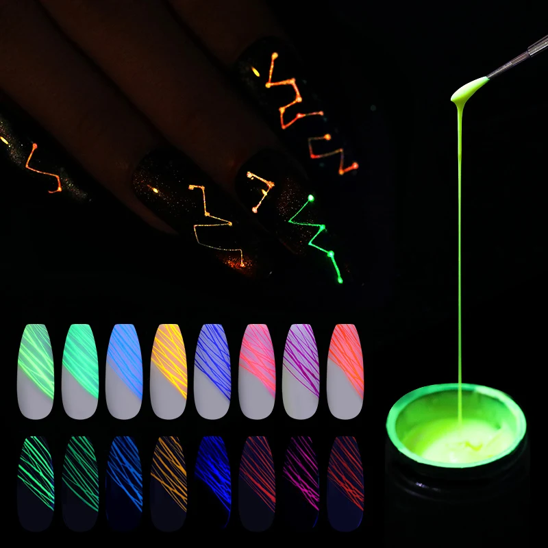 

UR SUGAR Luminous Nail Spider UV LED Gel Neon Fluorescent Effect Nails Soak Off Elastic Nails Gel