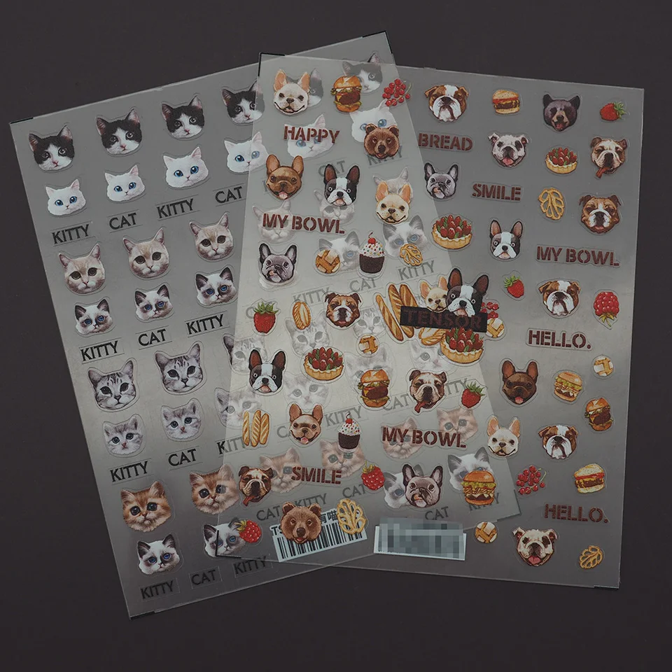 

New Design Stickers Smile Dogs Cat Nail Stickers Nail Seal Nail Art Decoration