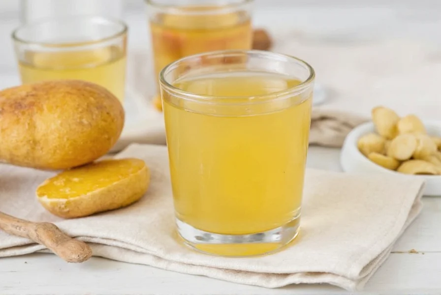 Various homemade ginger shot variations in small glasses with different natural ingredients