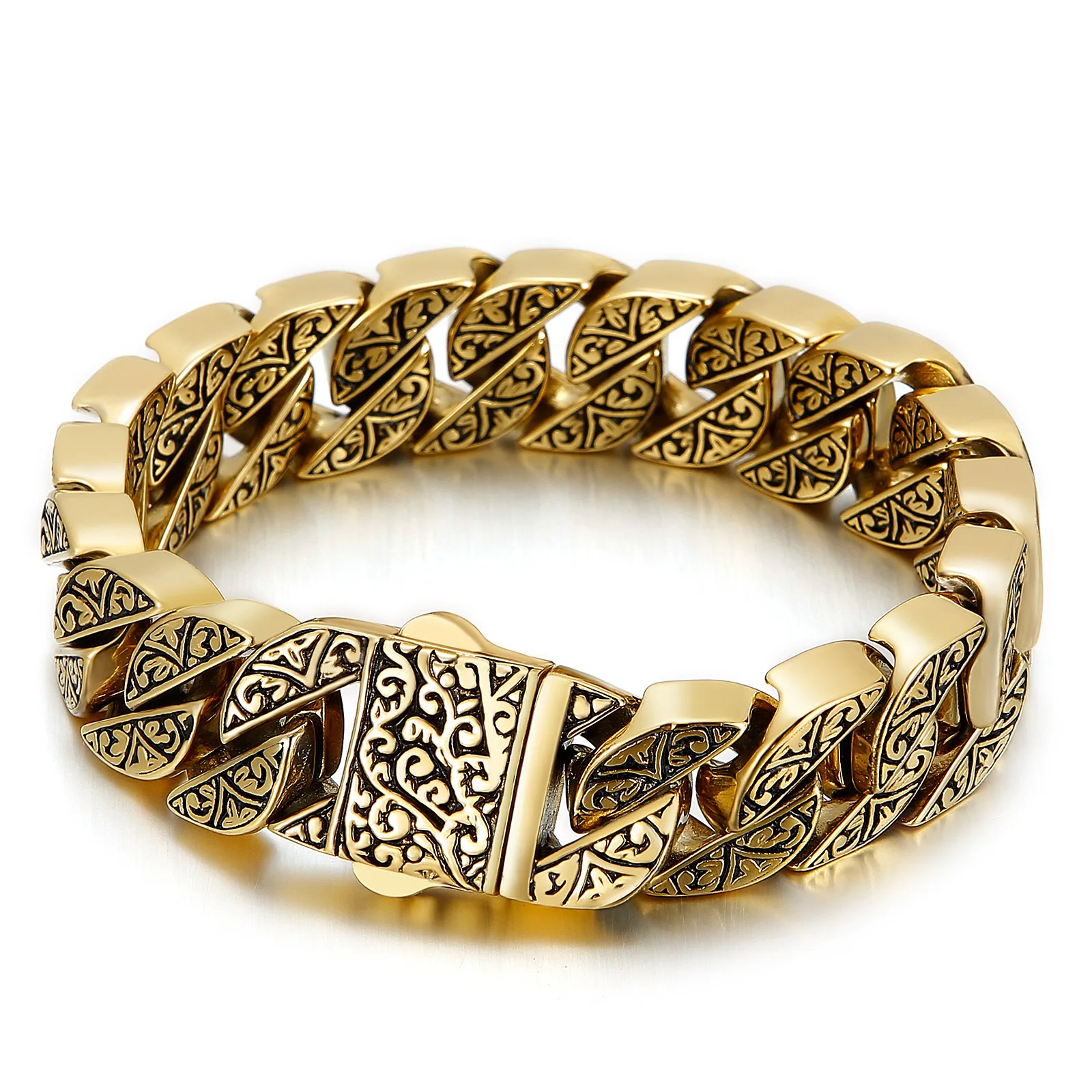 

KALEN Wholesale Bracelets Gold Plated Men High Quality Stainless Steel Bracelet Jewelry