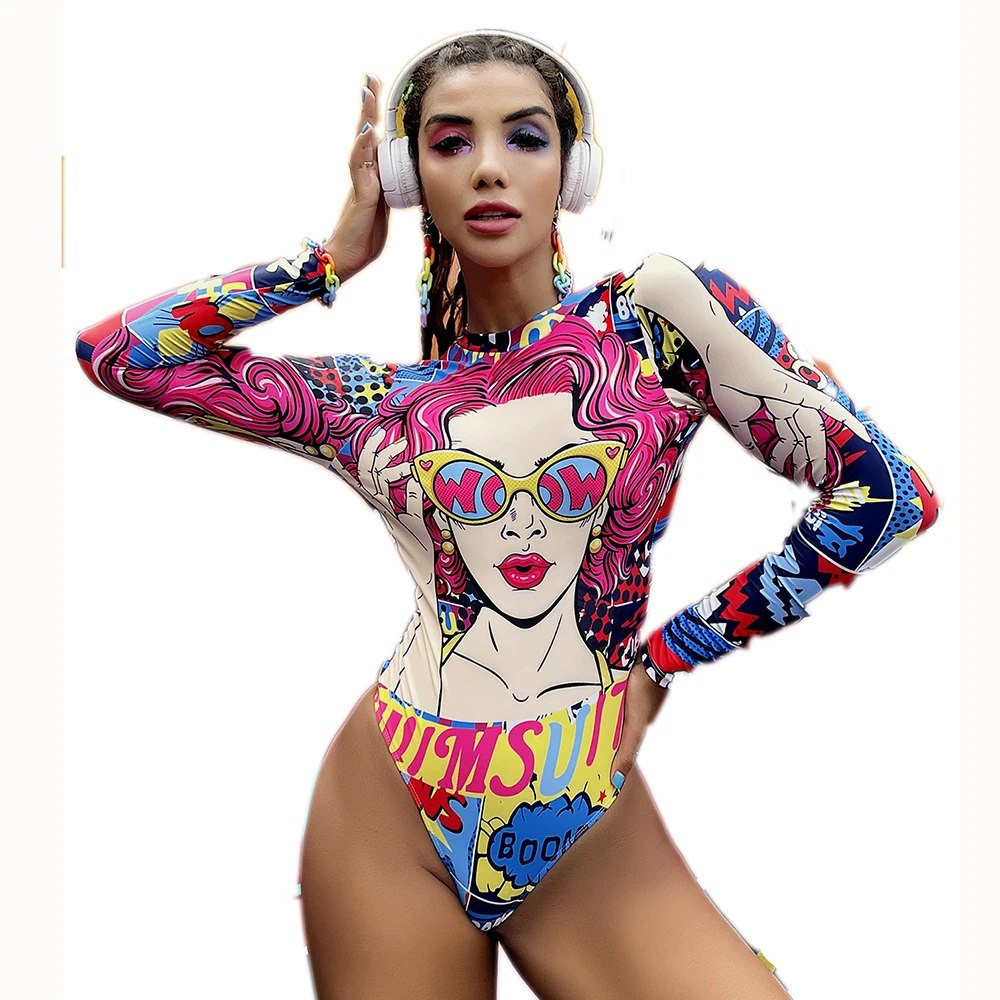 

wholesale teen girls long sleeve fitness swimwear 2022 OEM printed swimsuit, Picture showed