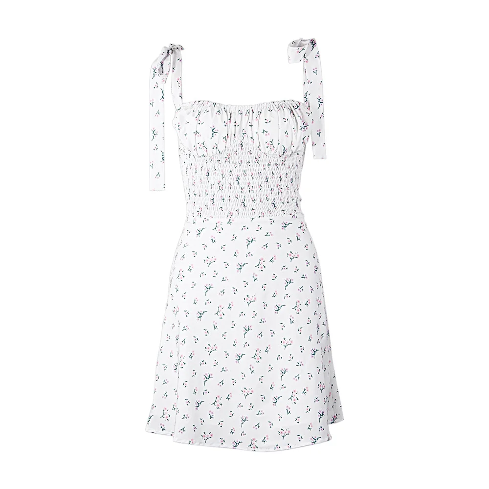 

2021 European And American Summer Women's New Products Floral Lace-up Fashion Short Skirt Sexy Dress, Shown