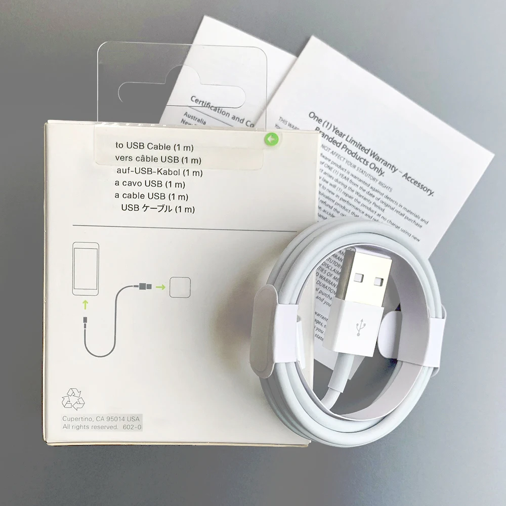 

Factory wholesale High quality 1m 3ft Synchronous data usb Charging cable for iphone 6 8 X cable With original New packaging box