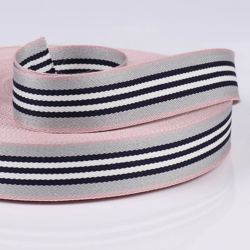 

High quality 30 mm mercerized cotton striped suitcase and bag decorative strap DIY upper sewn decorative strap