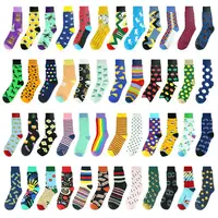 

wholesale small MOQ colored custom 100% cotton bamboo men crew tube funny happy socks china factory