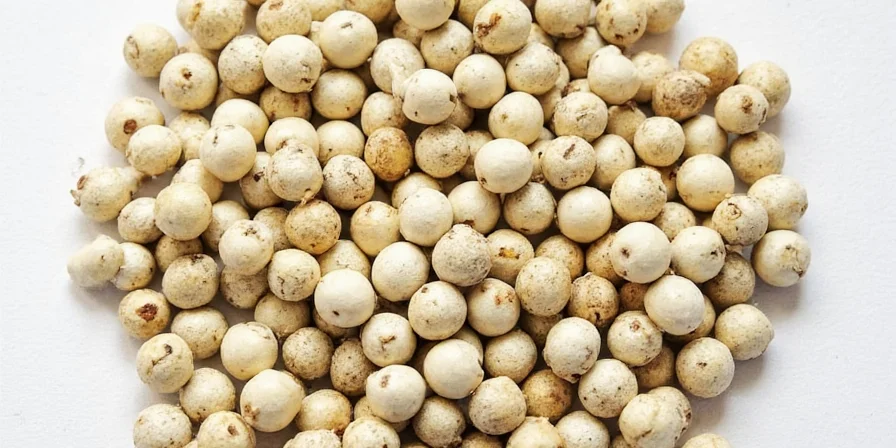 Close-up of white pepper grains