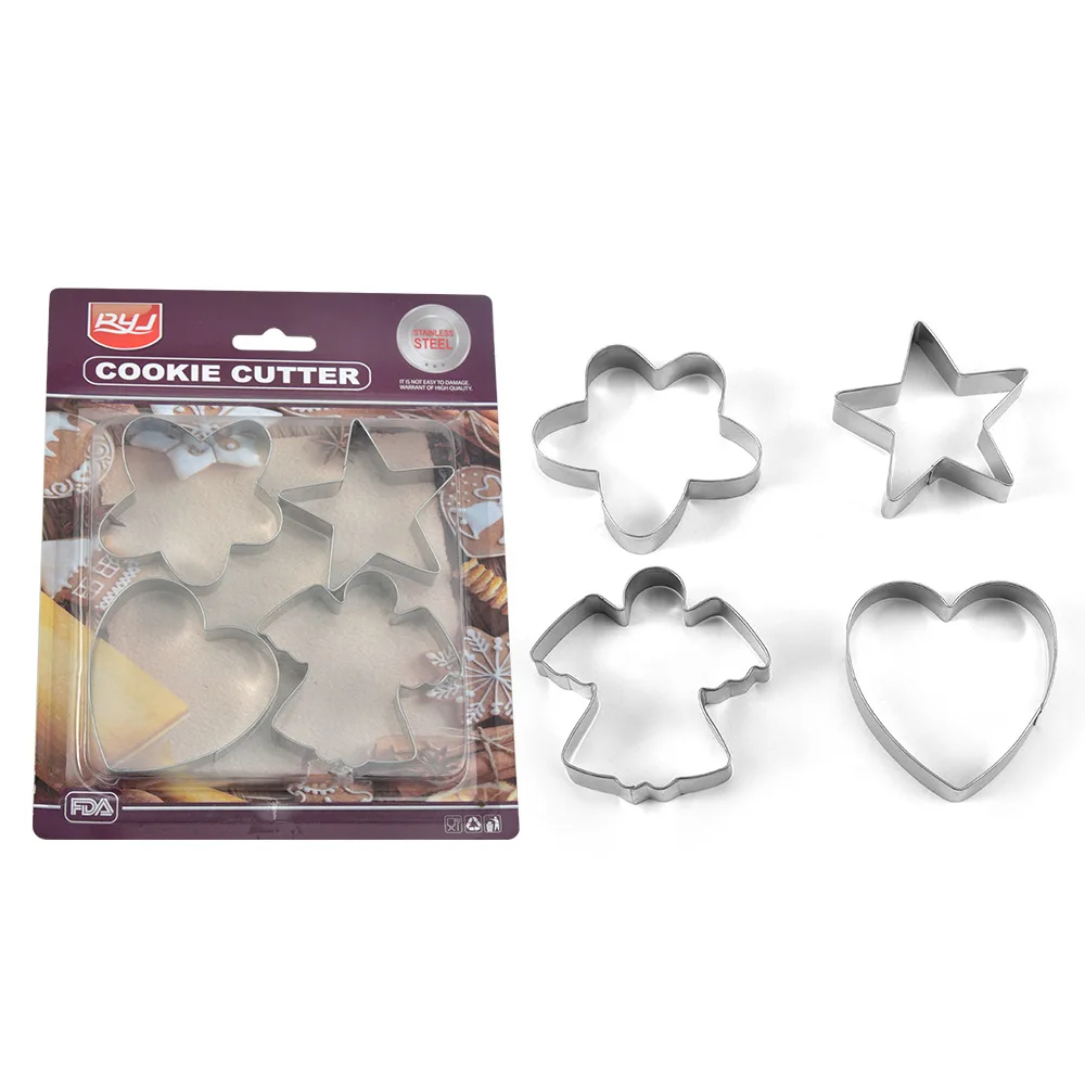 

Stainless Steel Biscuit Mould Set Cake Mould Irregular Biscuit Cutter and Baking Tools, Silver