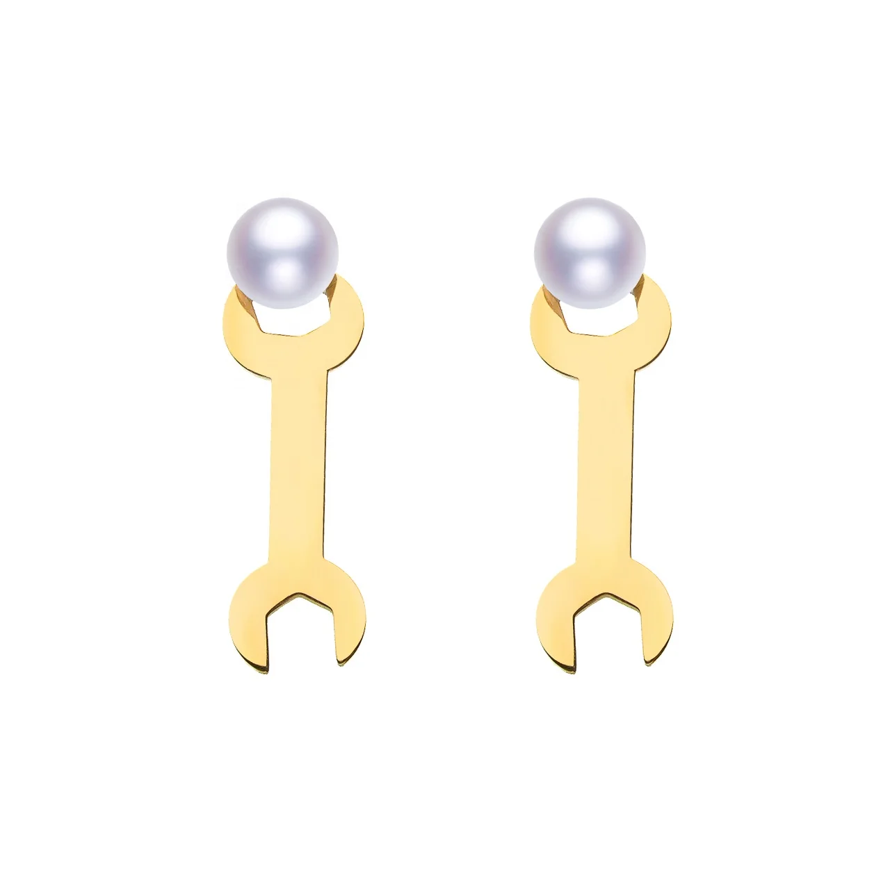 

Pearl Earrings Earrings Jewelry Set Ribbon Pave Cubic Teardrop Stainless Steel Earing, White