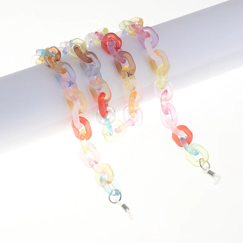 

Colorful Clear Acrylic Chains For Women Lanyard Resin Acrylic Chain Sunglasses Glasses Oversized Holder Ladies Chains For Maskch, As shown