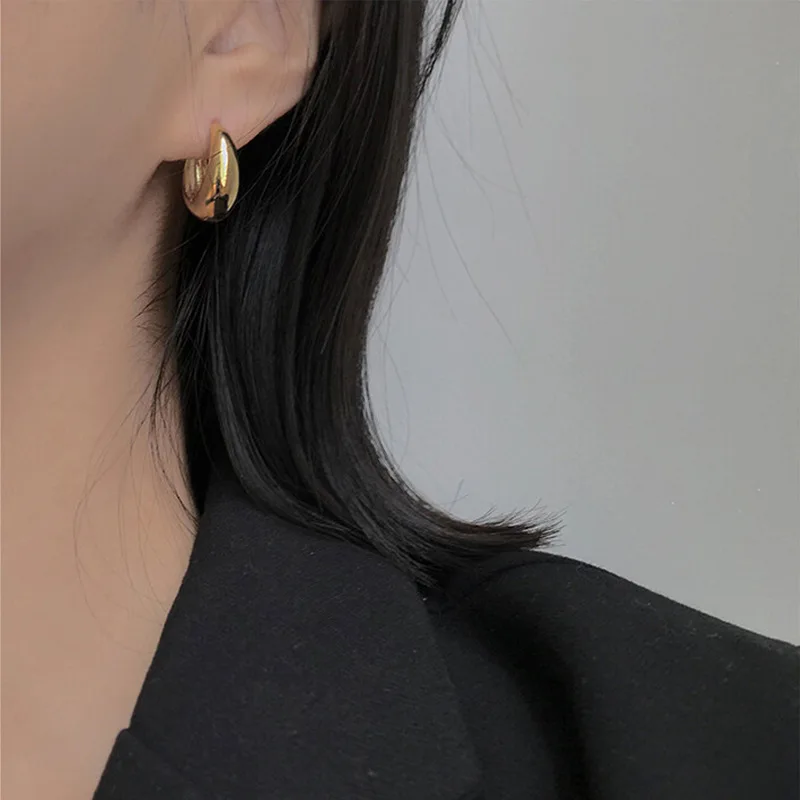 

Retro Silver Earring Women 2020 New Trendy Temperament Trendy Atmosphere Simple Wholesale Earring, Gold