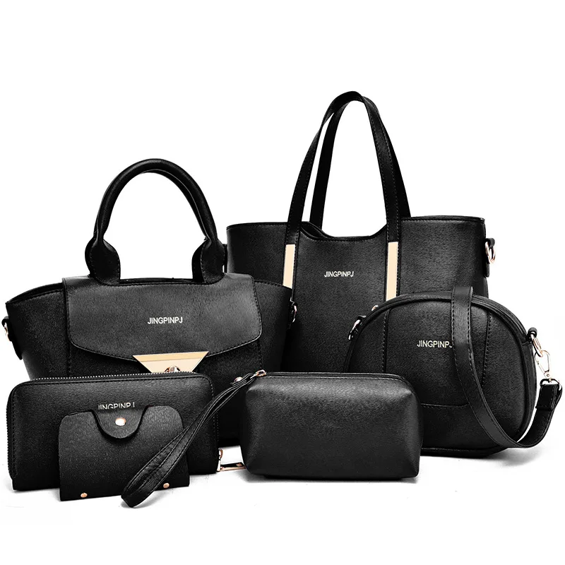 

2019 New arrival 6PCS lady purse handbag set trendy women handbag
