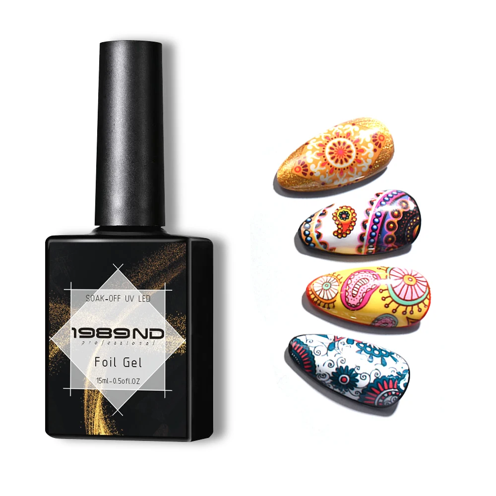 

Hot sale foil transfer gel polish in Bottle Super Viscosity Professional Nail Art Soak Off UV Foil Gel, Clear