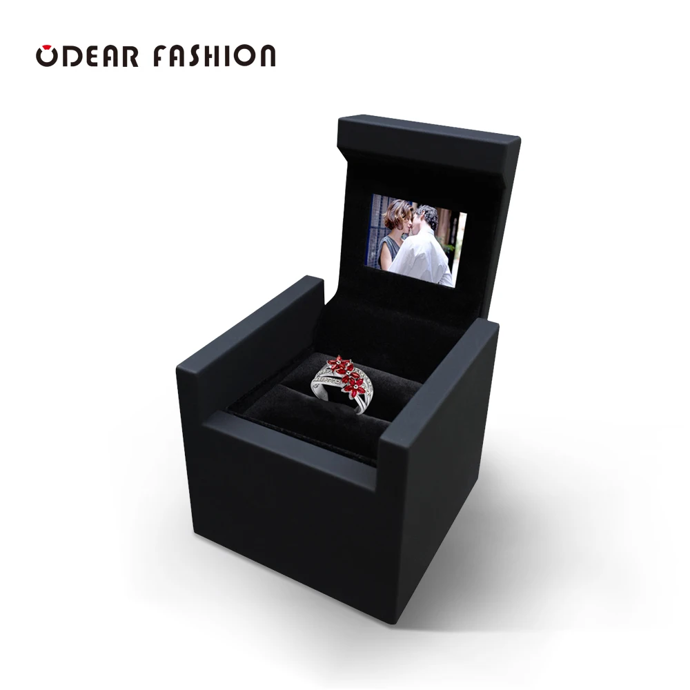 Customize Unique Gift High-End Ring Earring Lcd Screen Video Jewelry Box