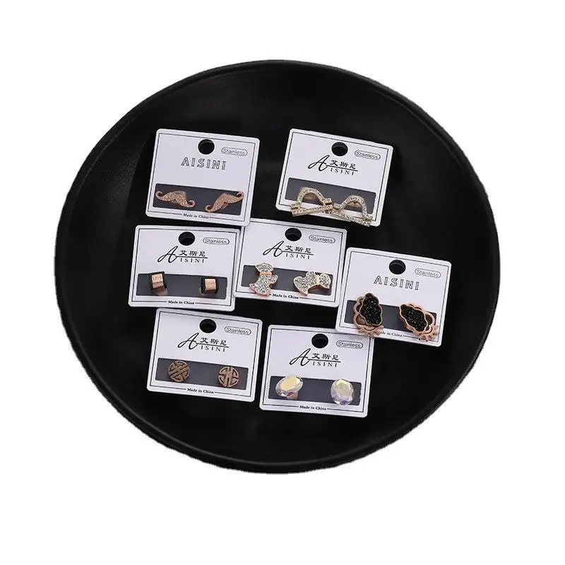 

PUSHI Titanium steel popular small earrings studs mix Delicate 1000 pieces free shipping products earrings wholesale lot