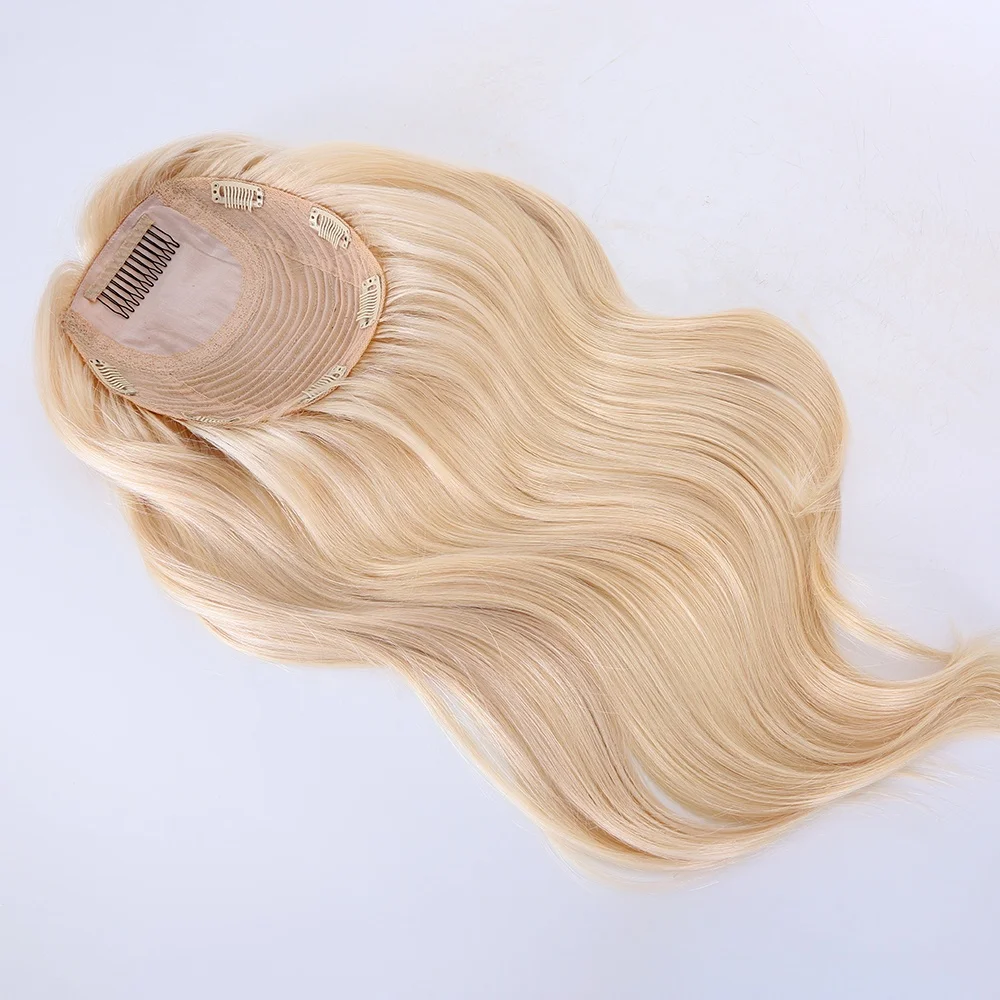 

New Arrivals Human Hair Topper For Women Custom Hair Loss Solution Blonde Color 60# Virgin European Remy Hair Toupee 20 inch