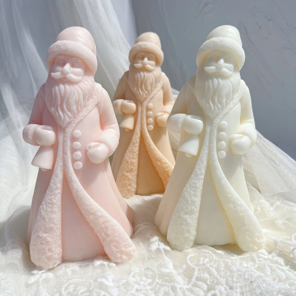 Father Christmas Resin Silicone Mold Plaster Gypsum Mould Cute Santa Claus Candle Mold for Home Decor