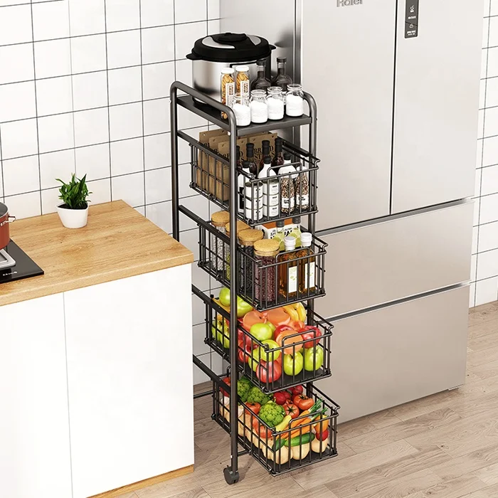 

3 floors/4 floors/5 floors Multi-layer metal floor kitchen shelf