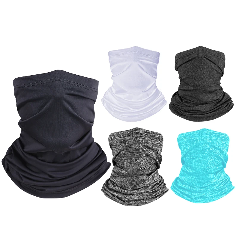 

High Elastic Sunscreen Ice Silk Neck Bandana Scarf Outdoor Breathable Polyester Tube Bicycle face cover, As shown