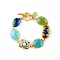 

sl00123 Amazon Hot Selling Charm Bracelet Jewelry, Gold Plated Shell Flower Sequin Chain Statement Bracelet for Beach Party