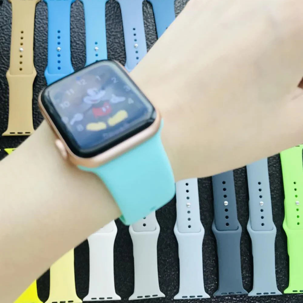 

Classic silicone replacement band strap for AppIe Watch band series 6 5 4 3 2 1 SE for iwatch band strap 38 40 42 44 mm